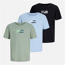 JACK & JONES Trzy T-shirty dla chłopca kolor Cashmere Blue