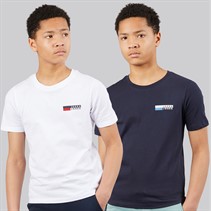 JACK & JONES Boys Corp Play1 Two Pack T-Shirts Navy Blazer