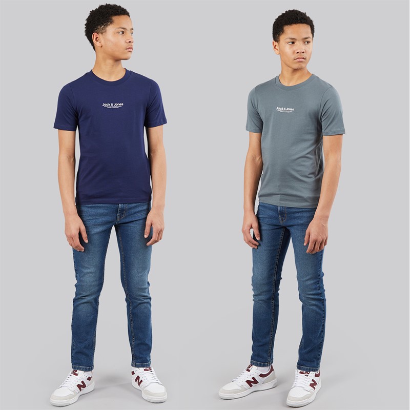 JACK & JONES Boys Vesterbro Two Pack T-Shirts Ocean Cavern