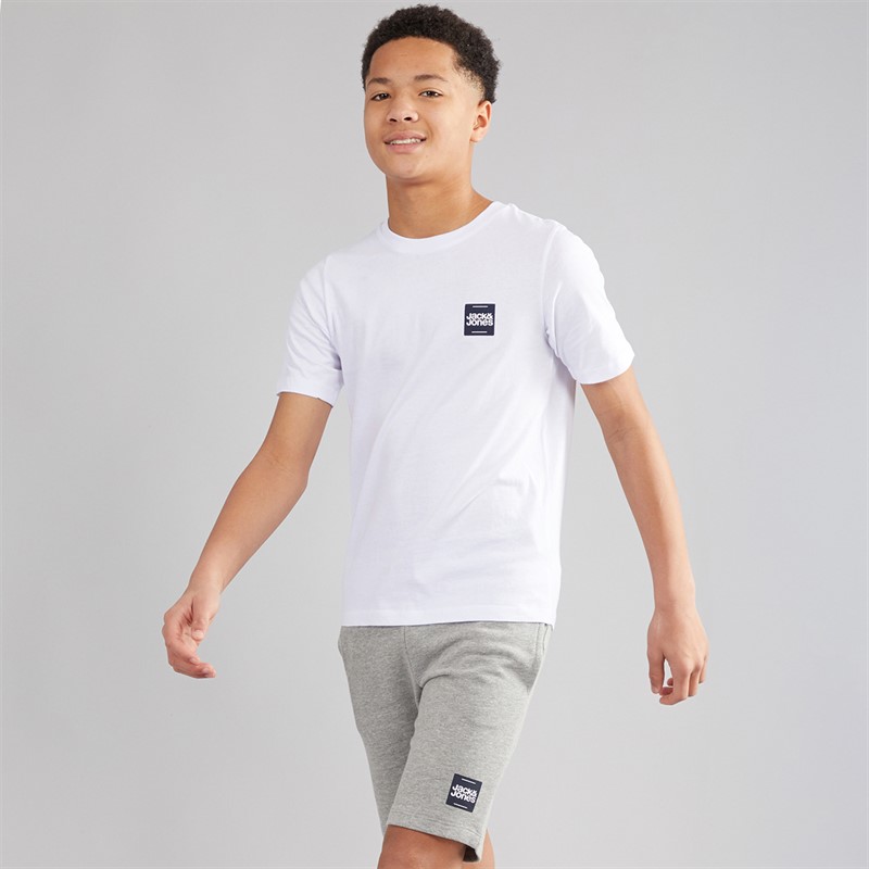 JACK & JONES Drenge Brandy T Shirt Og Shorts Sæt Hvid