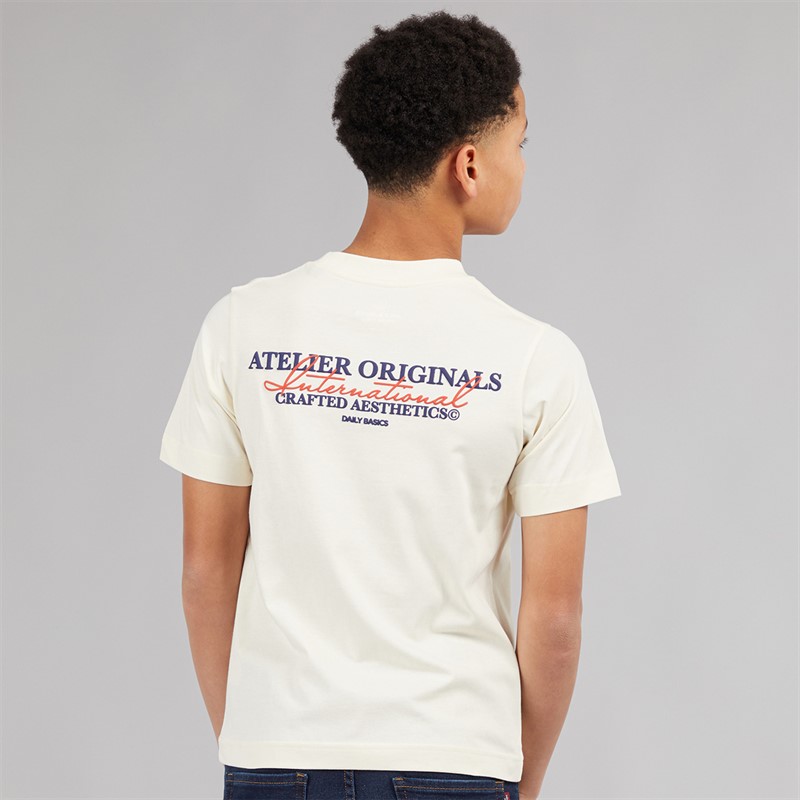 JACK & JONES Boys Islington T-Shirt Antique White