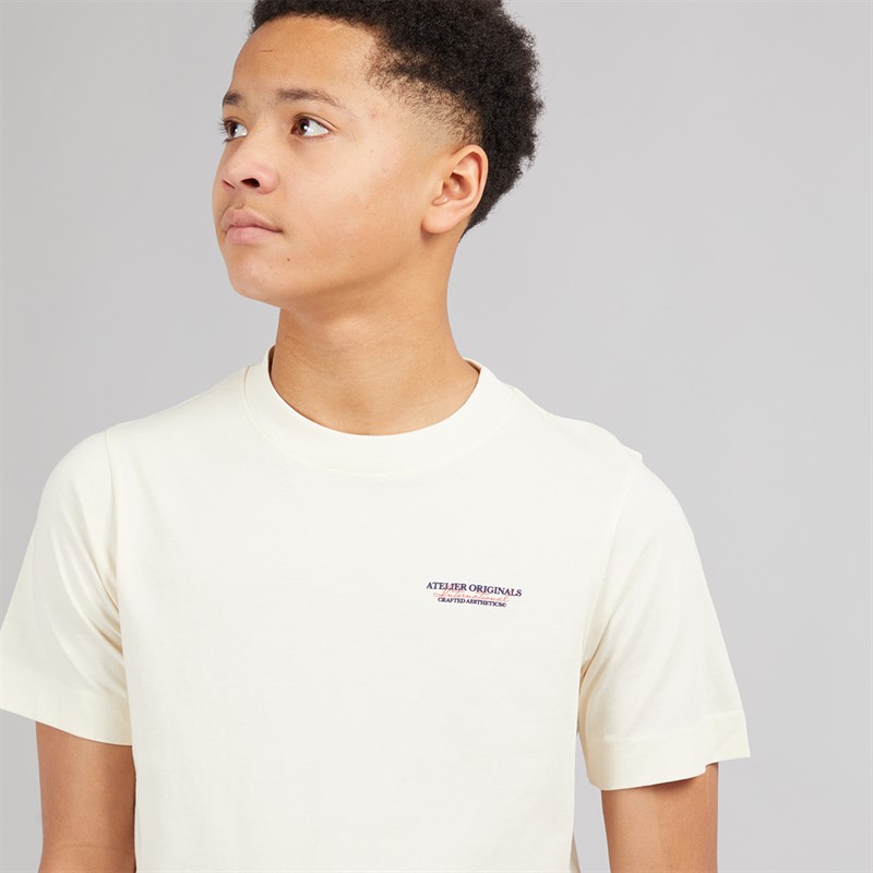 JACK & JONES Boys Islington T-Shirt Antique White