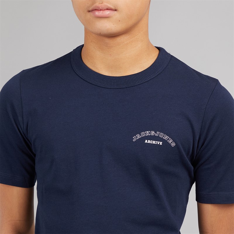 JACK & JONES Boys College T-Shirts And Shorts Set Navy Blazer