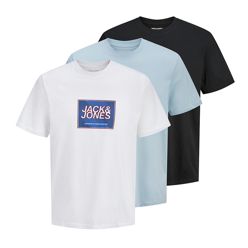 JACK & JONES Boys Rain Three Pack T-Shirts Black