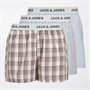JACK & JONES Mens Jacalvin Three Pack Woven Boxers Skyway/Skyway/Cloud Dancer