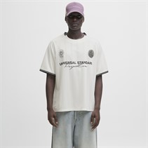 JACK & JONES Mens Cover Retro Football T-Shirt Cloud Dancer