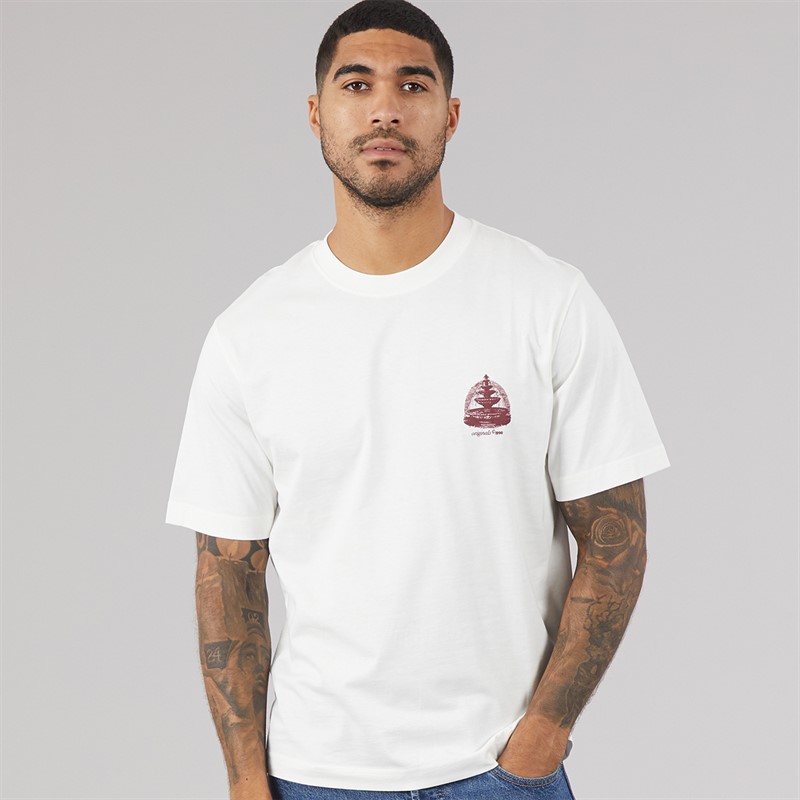 JACK & JONES Mens Maine Back Print T-Shirt Cloud Dancer