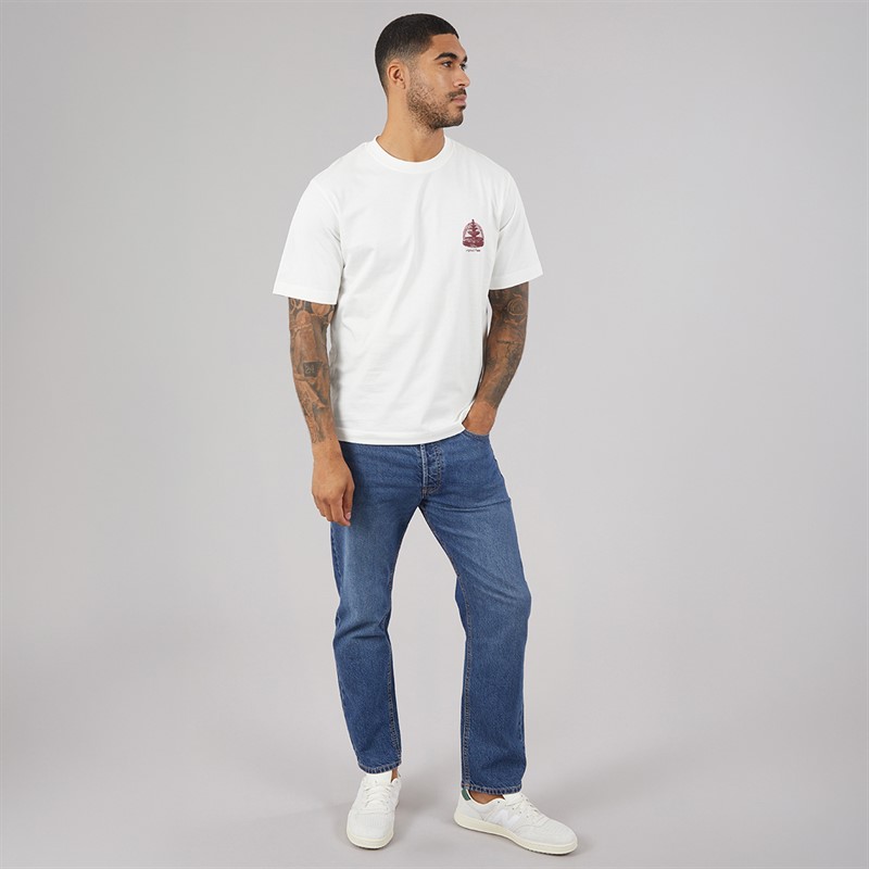JACK & JONES Mens Maine Back Print T-Shirt Cloud Dancer