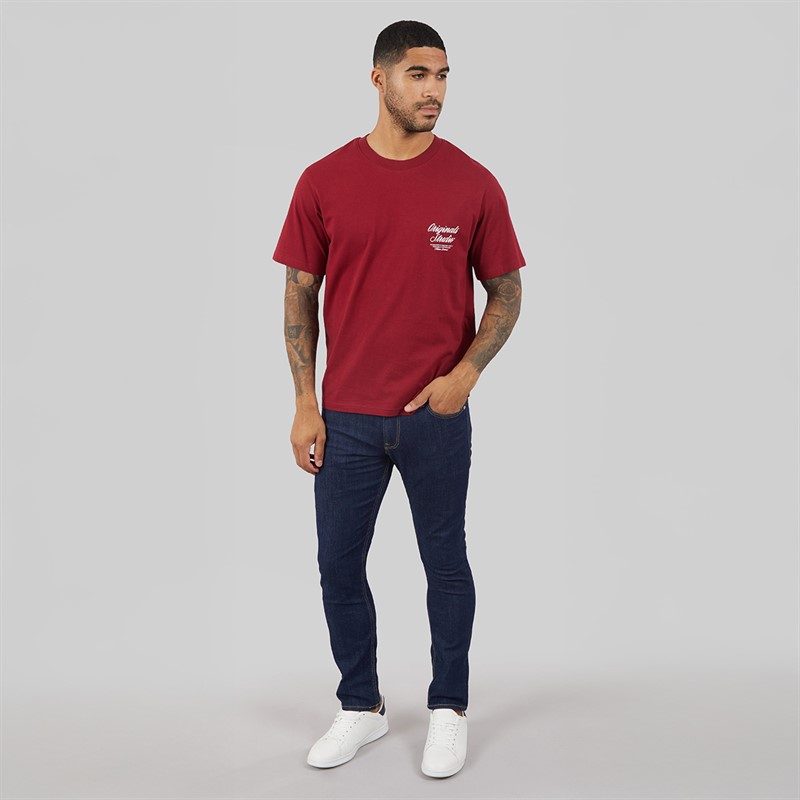 JACK & JONES Mens Norrebro T-Shirt Tibetan Red