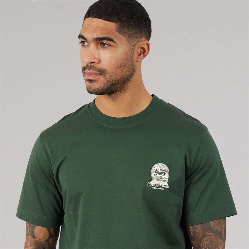 JACK & JONES Mens Maine Back Print T-Shirt Sycamore