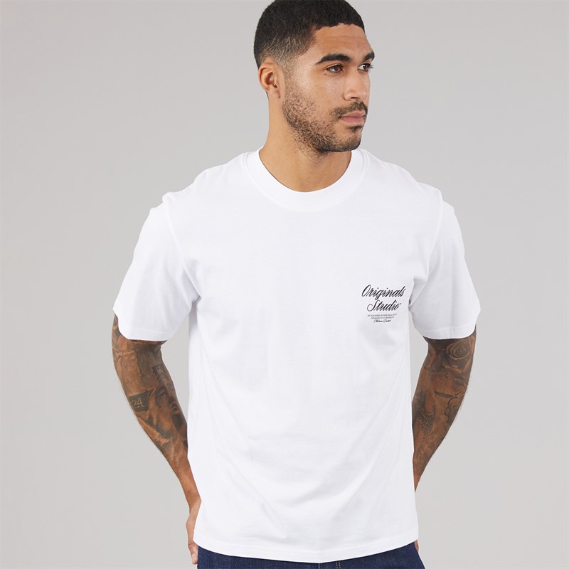 JACK & JONES Mens Norrebro T-Shirt Bright White