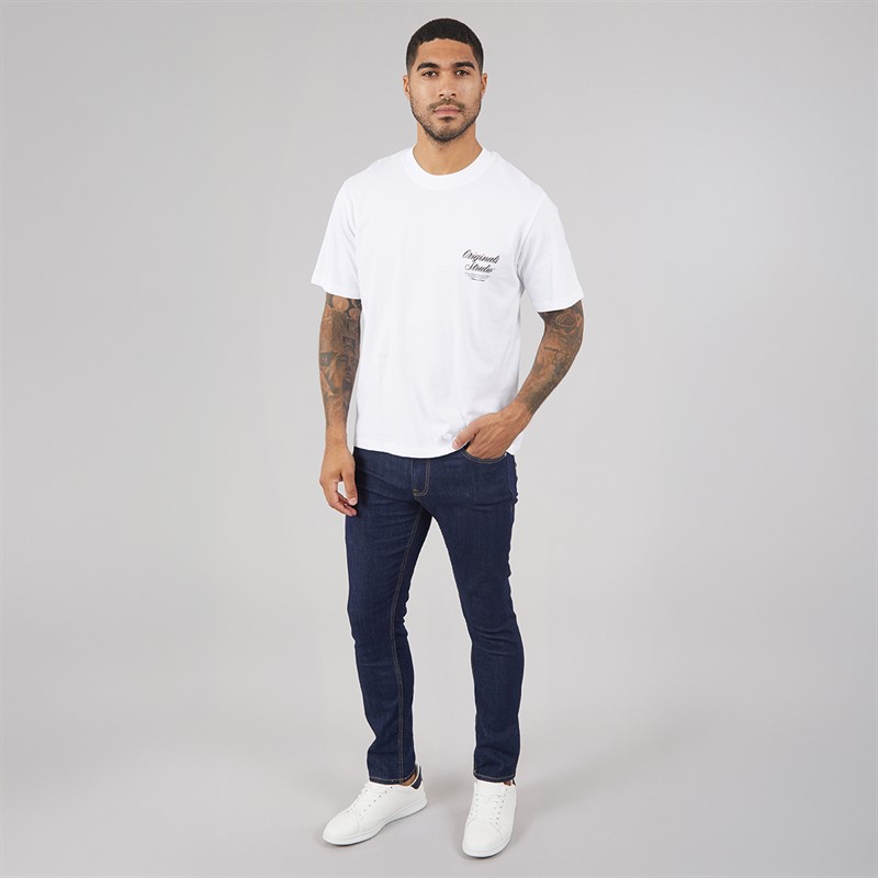 JACK & JONES Mens Norrebro T-Shirt Bright White