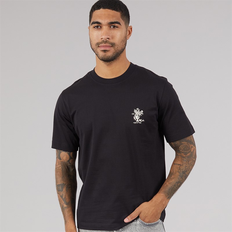 JACK & JONES Mens Maine Back Print T-Shirt Black