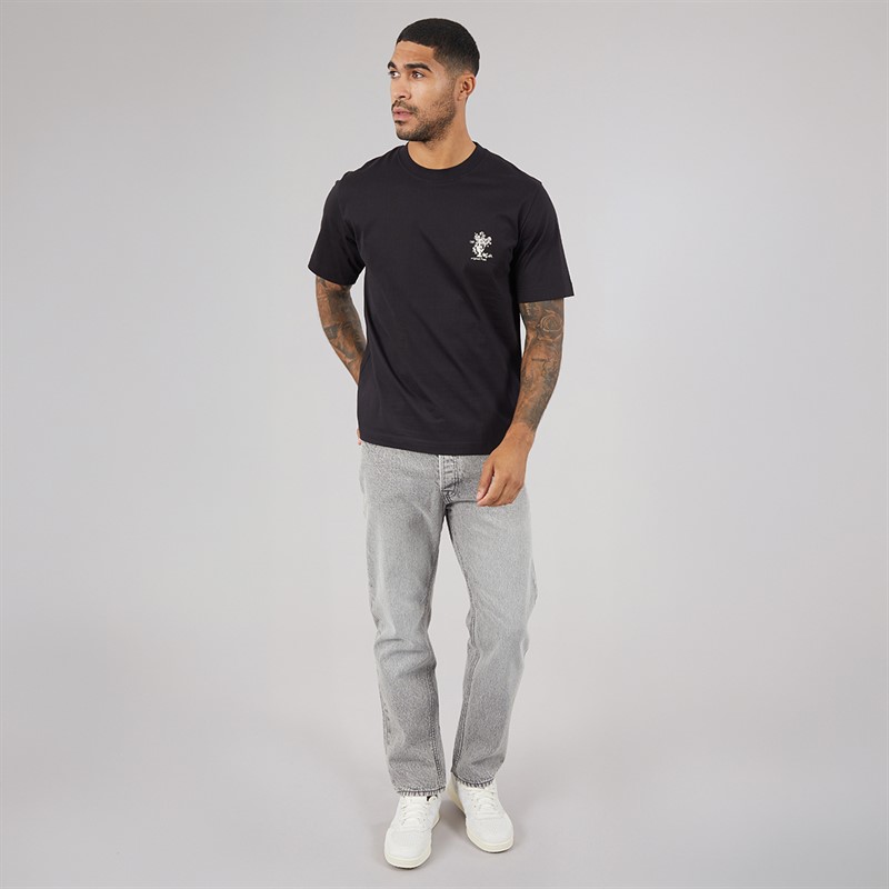 JACK & JONES Mens Maine Back Print T-Shirt Black
