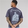JACK & JONES Mens Maine Back Print T-Shirt Odyssey Grey