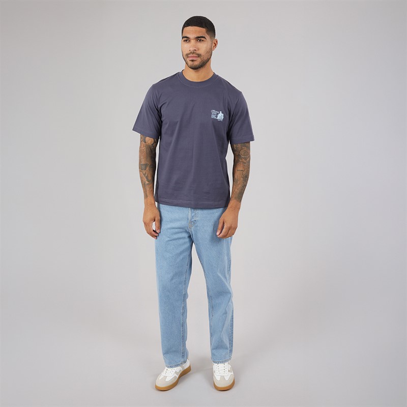 JACK & JONES Mens Maine Back Print T-Shirt Odyssey Grey