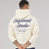 JACK & JONES Mens Norrebro Hoodie Antique White