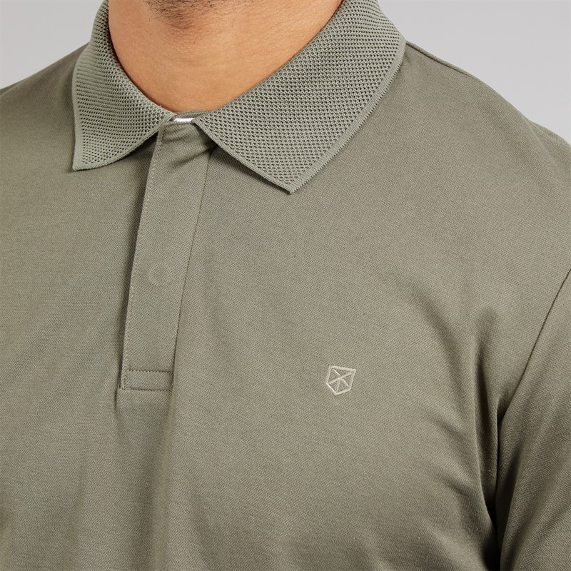 JACK & JONES Mens Crodney Polo Shirt Dried Sage