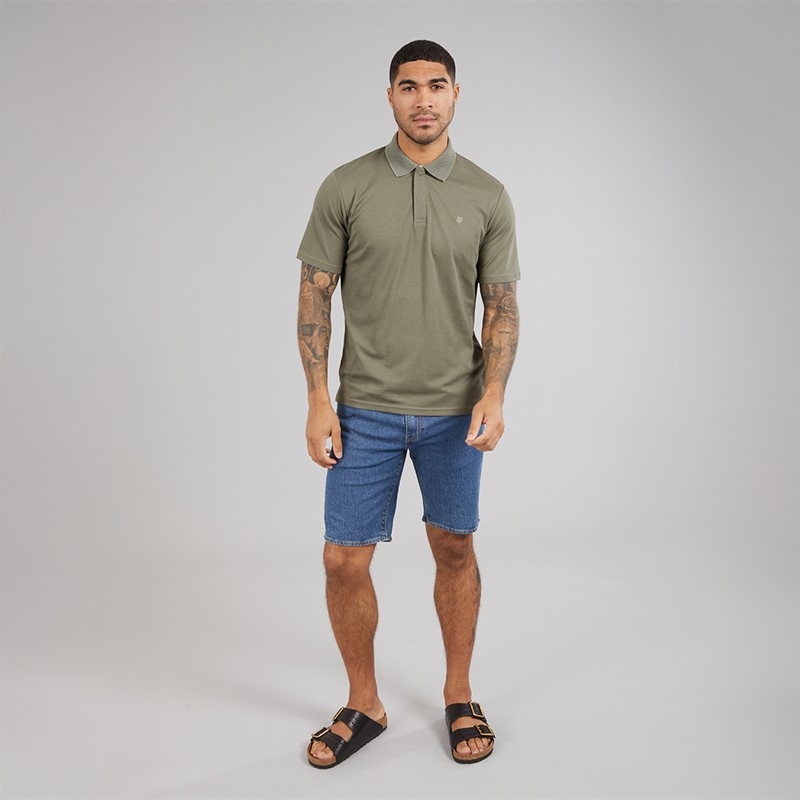 JACK & JONES Mens Crodney Polo Shirt Dried Sage