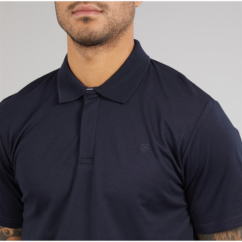 JACK & JONES Mens Crodney Polo Shirt Night Sky