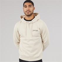 JACK & JONES Mens Yuki Front Hoodie Moonbeam