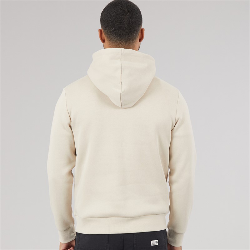 JACK & JONES Mens Yuki Front Hoodie Moonbeam