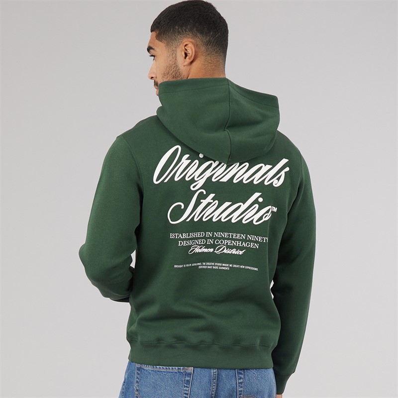 JACK & JONES Mens Norrebro Hoodie Sycamore