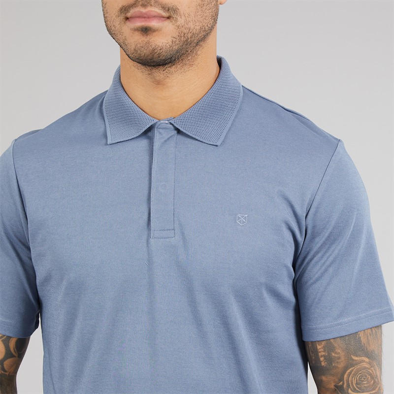 JACK & JONES Mens Crodney Polo Shirt Flint Stone