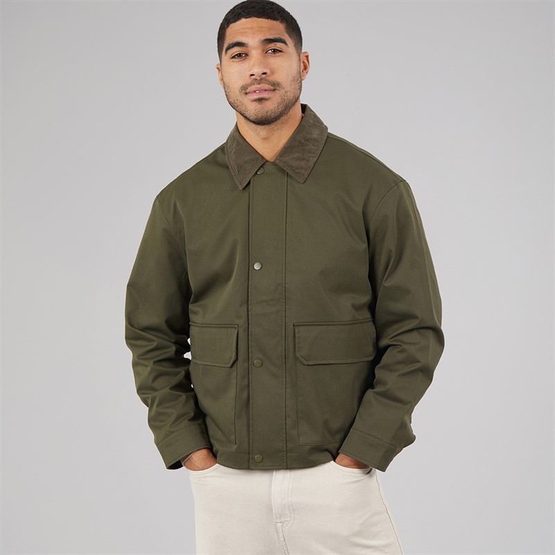 JACK & JONES Mens River Utility Coat Forest Night