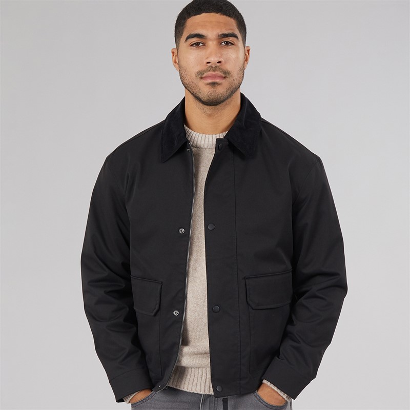 JACK & JONES Mens River Utility Coat Black
