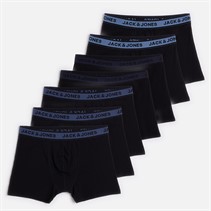 JACK & JONES Mens Jacjohn Solid Seven Pack Trunks Black