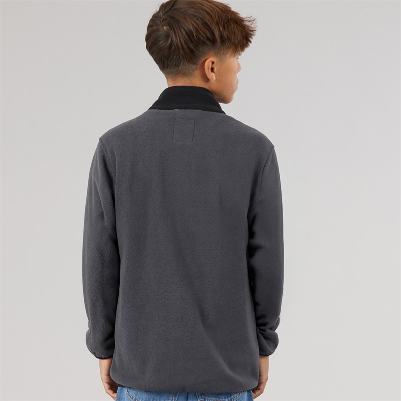Buy JACK & JONES Boys Flame Full Zip Fleece Asphalt Blocking