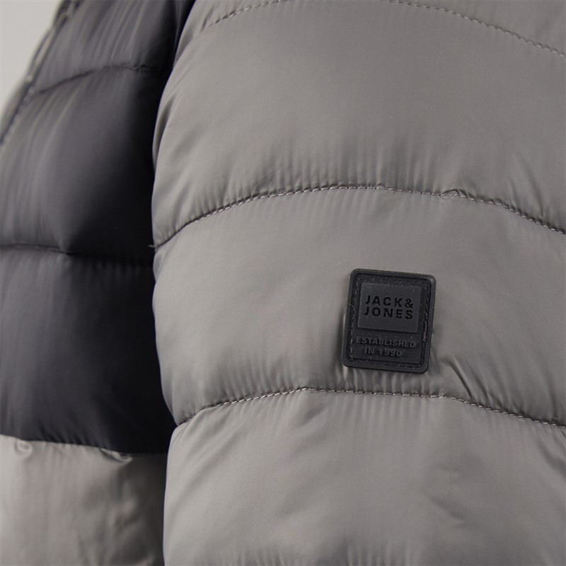 JACK & JONES Boys Bradley Light Puffer Jacket Castlerock/Black