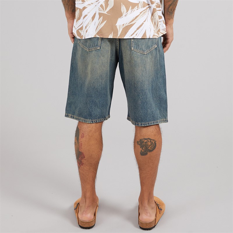 JACK & JONES Mens Ron Original Shorts Blue Denim