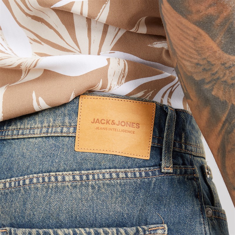 JACK & JONES Mens Ron Original Shorts Blue Denim