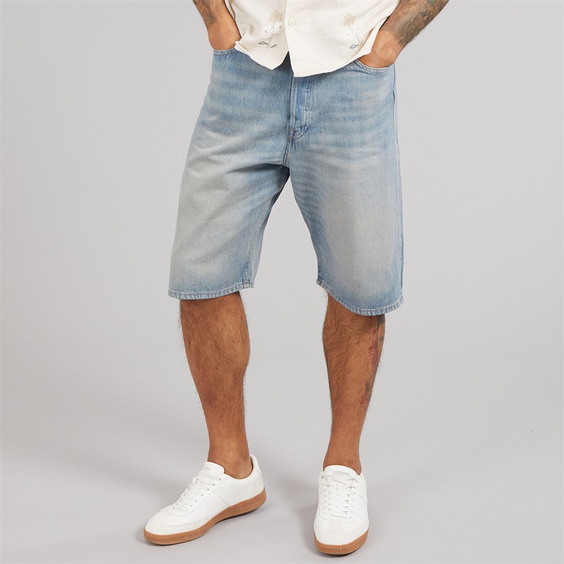 JACK & JONES Mens Ron Original Shorts Blue Denim