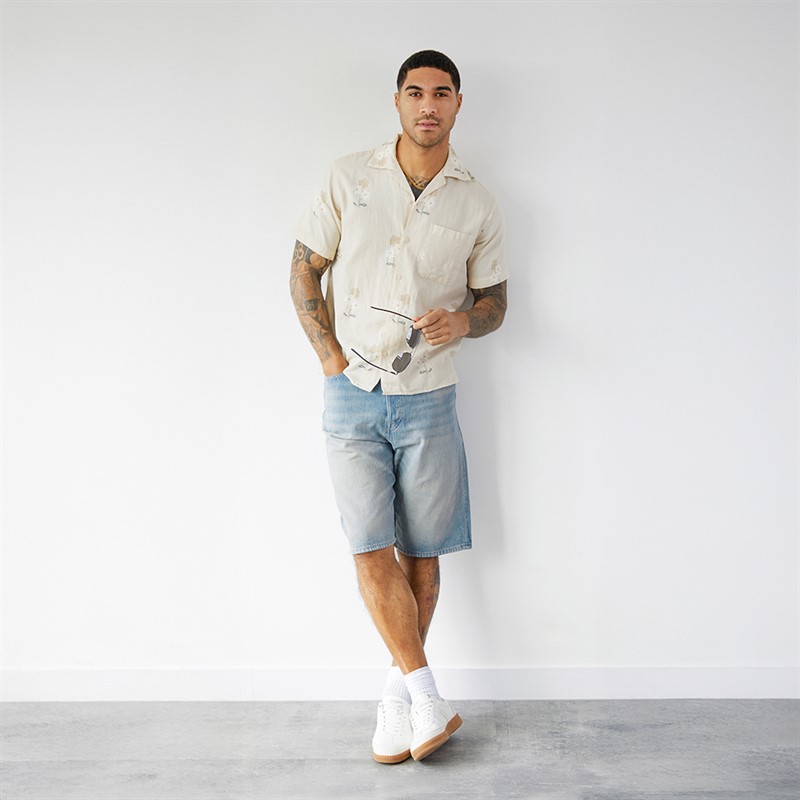 JACK & JONES Mens Ron Original Shorts Blue Denim