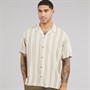 JACK & JONES Mens Jeff Stripe Resort Short Sleeve Shirt Crockery