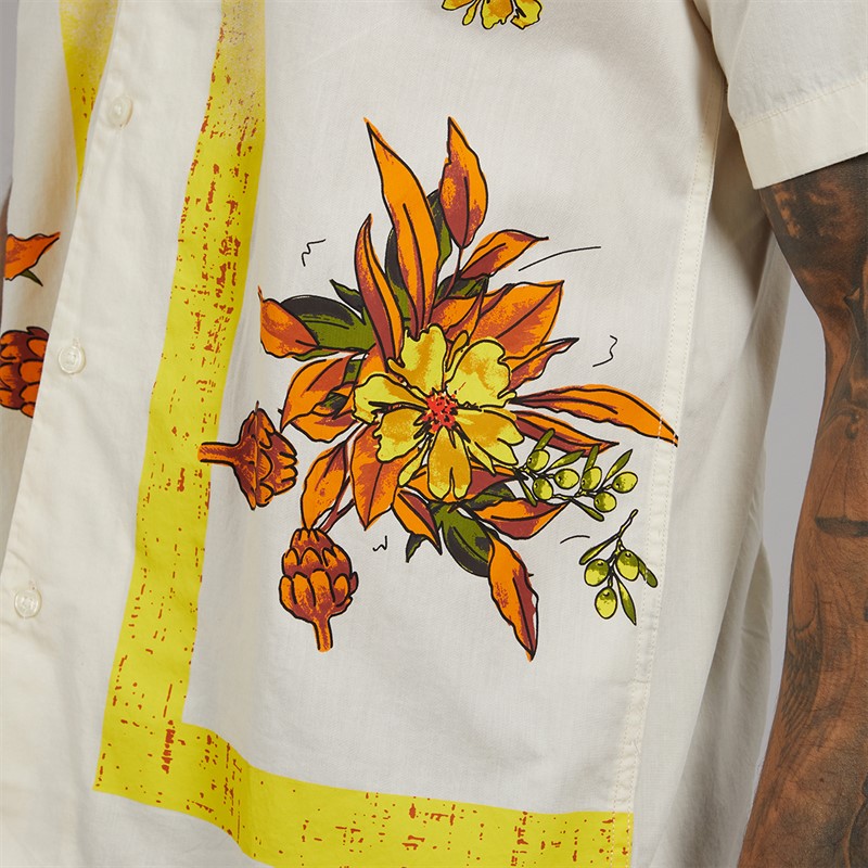 JACK & JONES Mens Sean Resort Short Sleeve Shirt Fields Of Rye