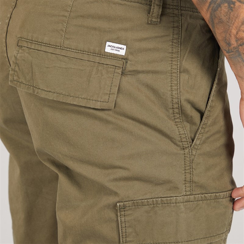 JACK & JONES Mens Cole Mateo Cargo Shorts Olive Night