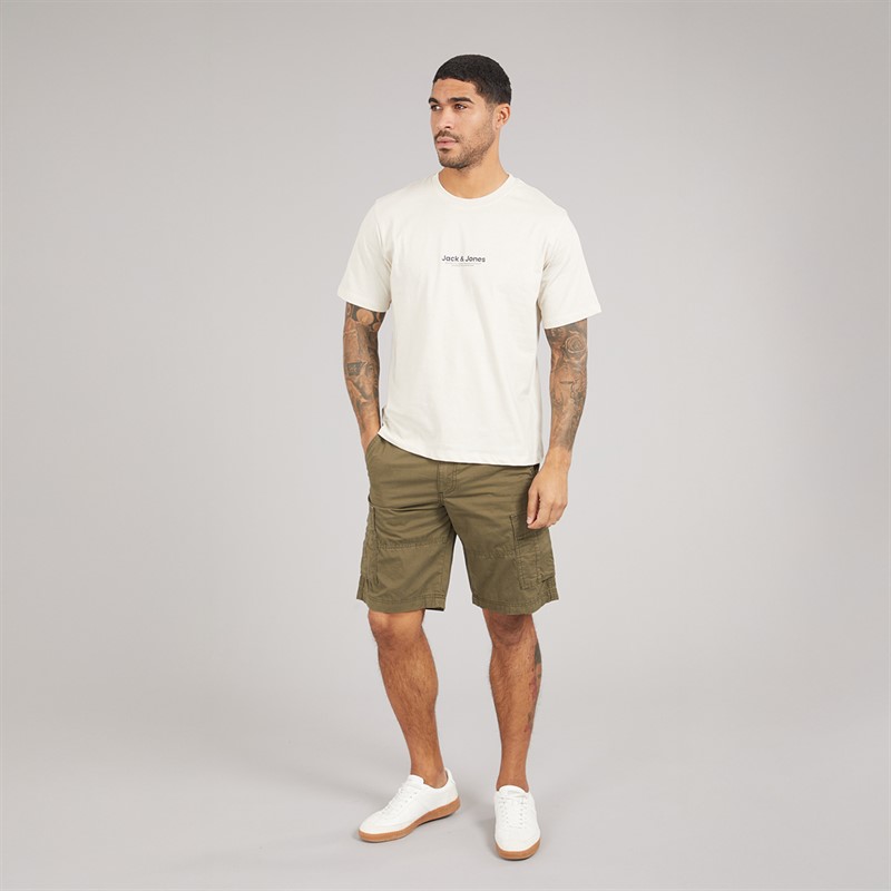 JACK & JONES Mens Cole Mateo Cargo Shorts Olive Night