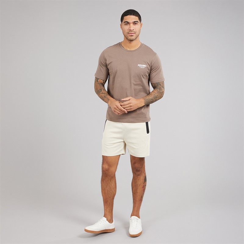 JACK & JONES Mens Gordon Fusion Sweat Shorts Moonbeam Melange