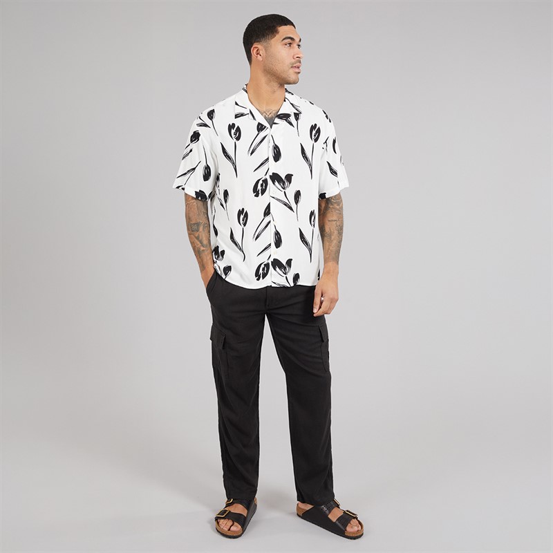 JACK & JONES Mens Jeff Charge Resort Short Sleeve Shirt Cloud Dancer