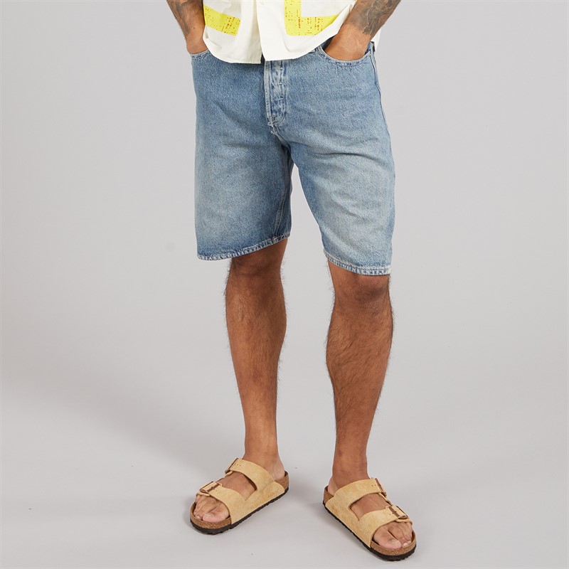 JACK & JONES Mens Alex Original 308 Shorts Blue Denim