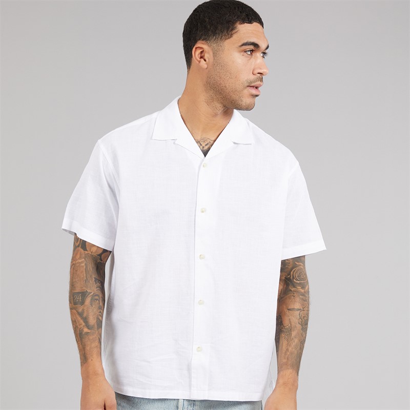 JACK & JONES Mens Summer Resort Short Sleeve Shirt White