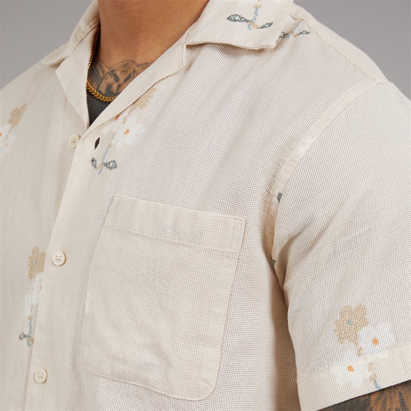 JACK & JONES Mens Mateo Resort Short Sleeve Shirt Moonbeam