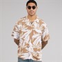 JACK & JONES Mens Jeff Tropical Resort Short Sleeve Shirt Coriander