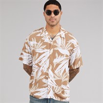 JACK & JONES Mens Jeff Tropical Resort Short Sleeve Shirt Coriander