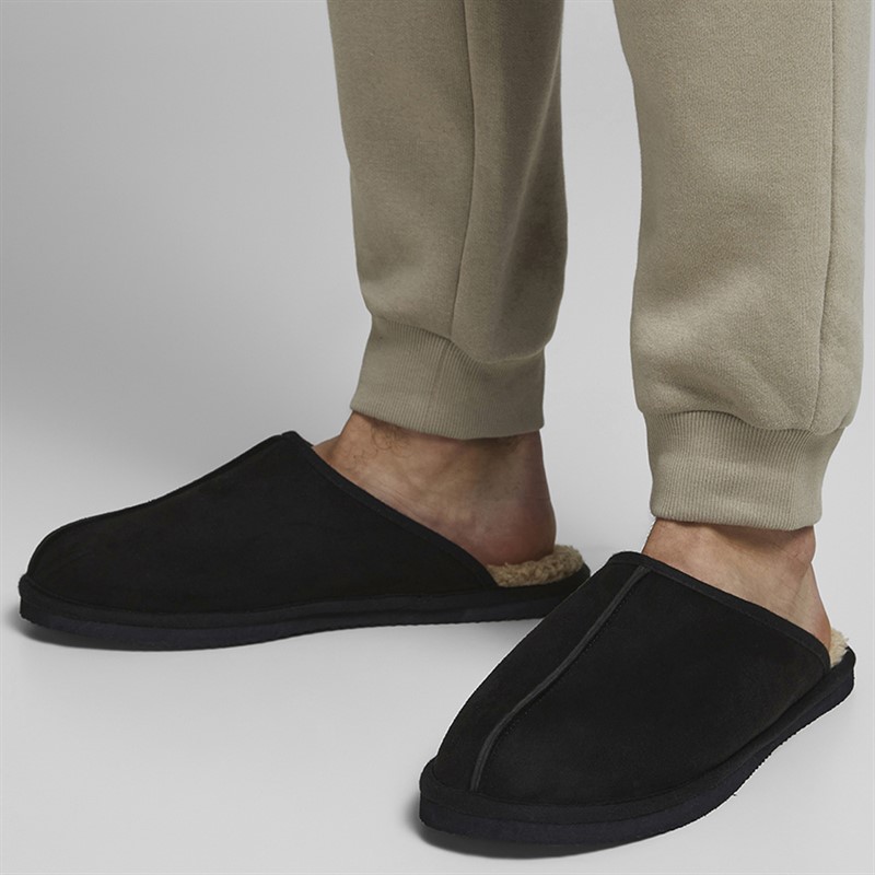 JACK & JONES Mens Dudely Slippers Anthracite