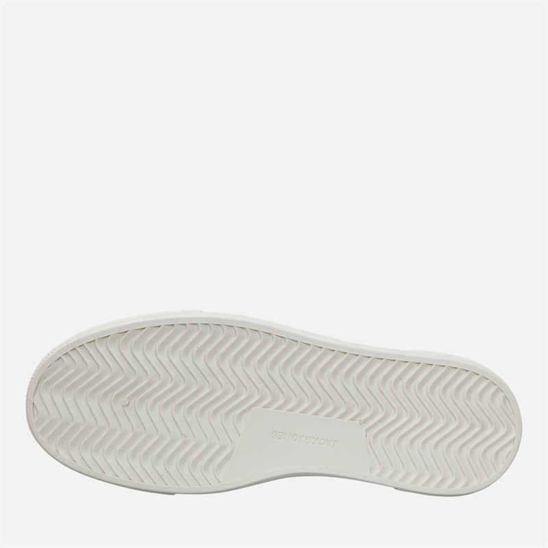 JACK & JONES Mens Cobra PU Combo Trainers White/Plaza Taupe